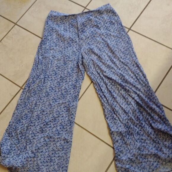 Nic+Zoe Palazzo Waterfall wide leg pants blue pattern - Picture 11 of 11